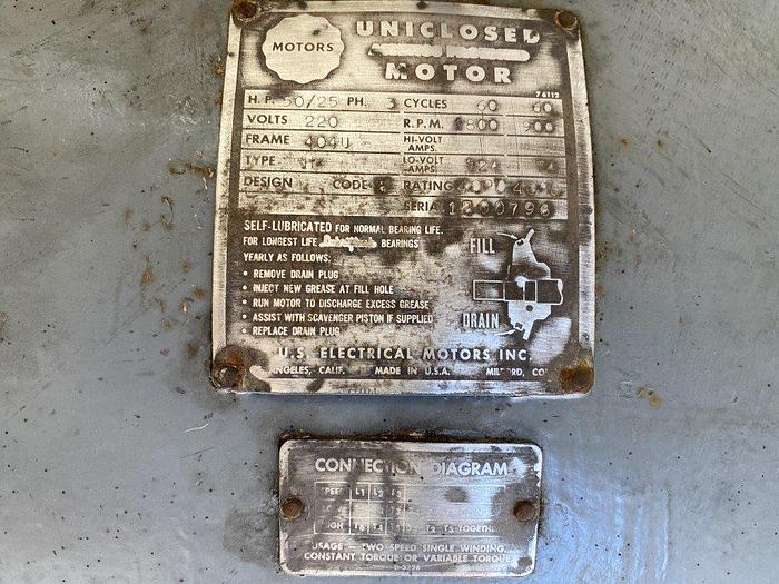 Used U.S. Electrical 50 Hp Uniclosed Motor