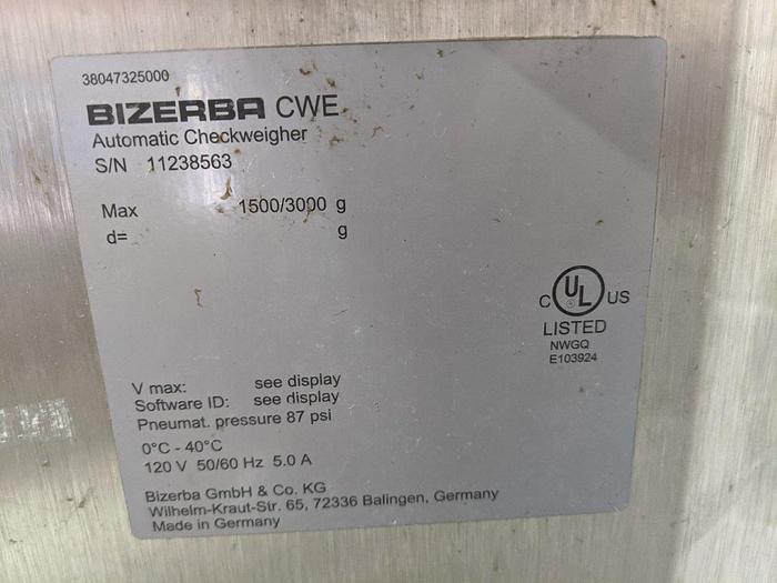 Used Bizerba CWE Automatic Checkweigher