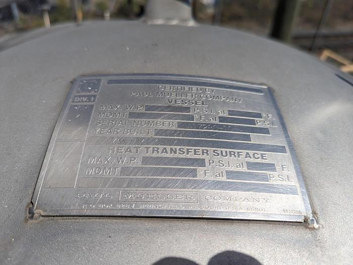 Used Paul Mueller SS Tank with Agitation