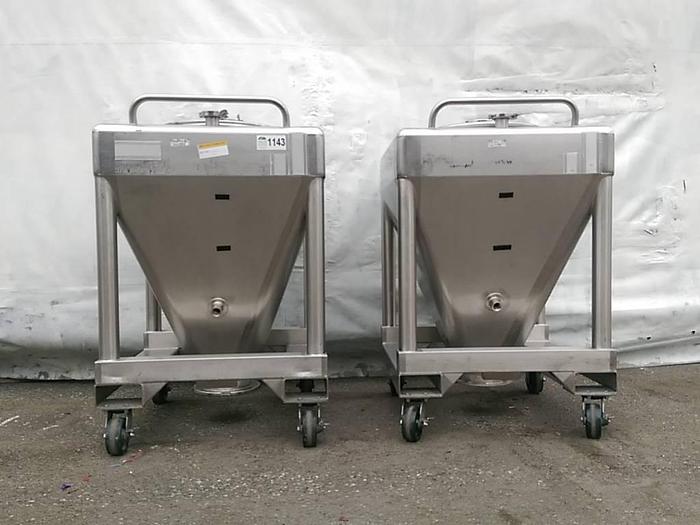 Used 75 Gallon Rolling SS Pharma Mixing Totes