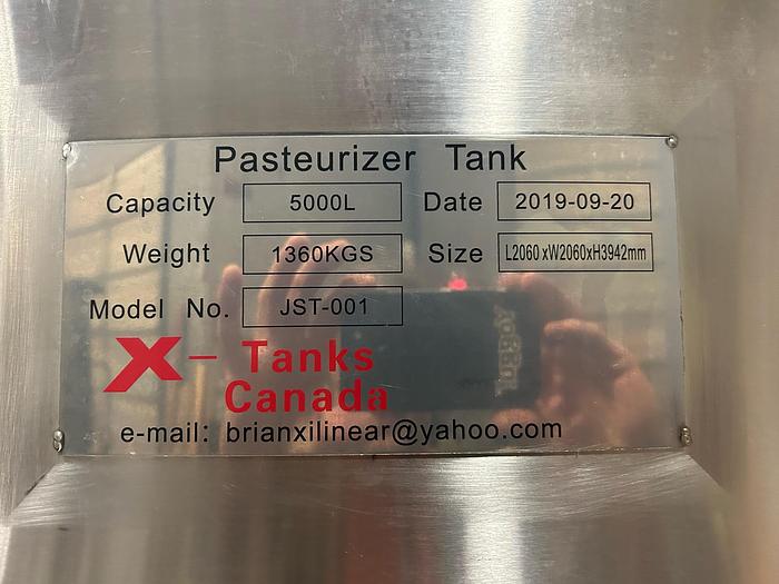 Used 5,000L Pasteurizer Tank with Agitation