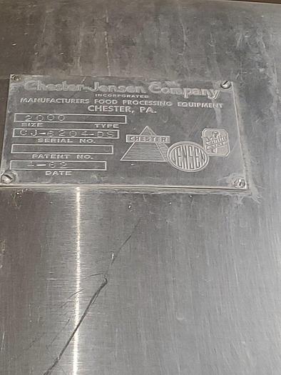 Used Chester-Jensen 2000 Gallon SS Jacketed Tank