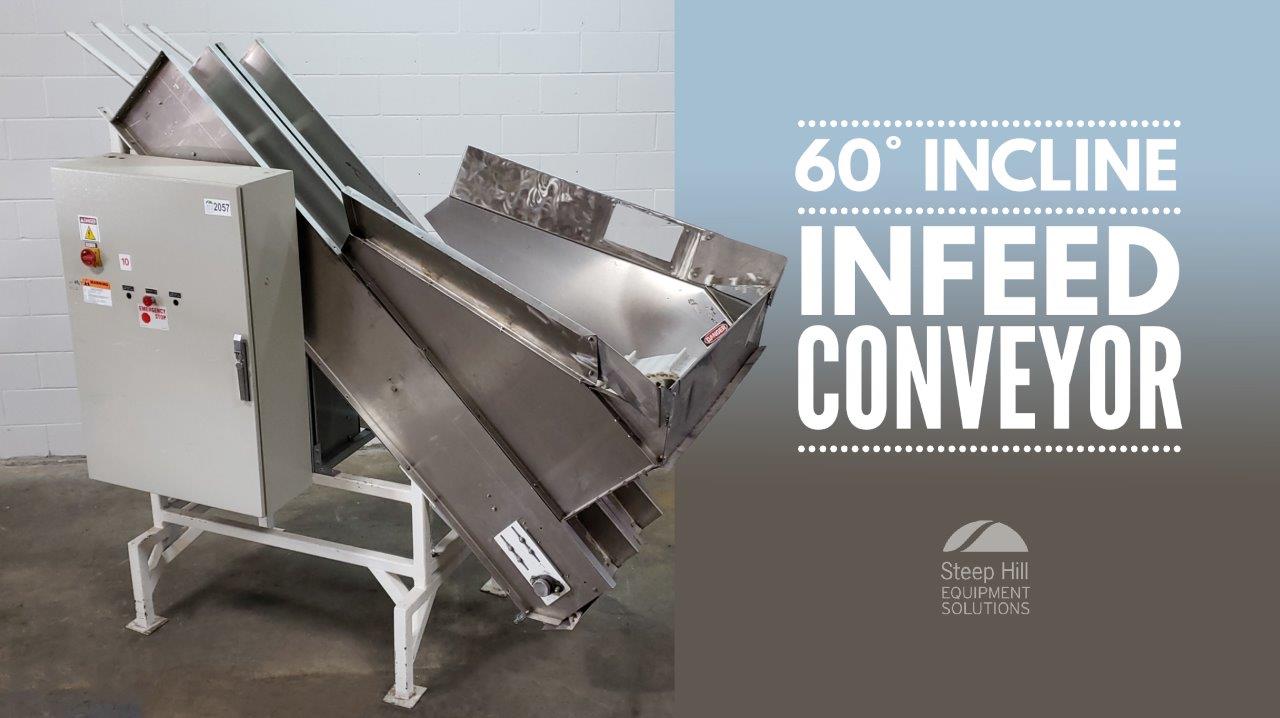Used Custtech 60° Incline Infeed Conveyor