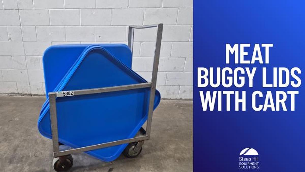 Used Stainless Steel Meat Buggy Lid Cart with Lids