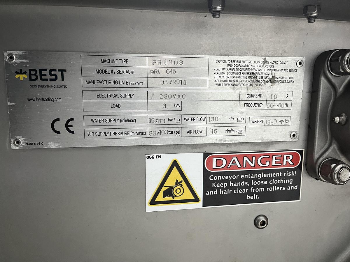 Used BEST Primus-L Optical Sorter