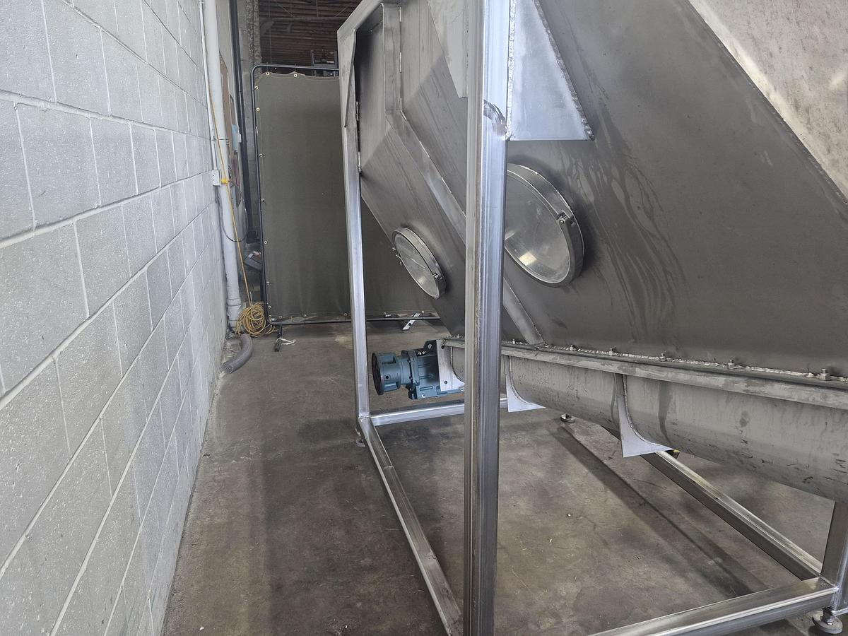 Used Stainless Steel Hopper with Inclined Screw Auger