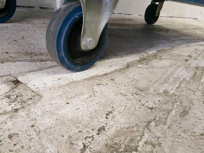 Used Blue Rolling Shelf