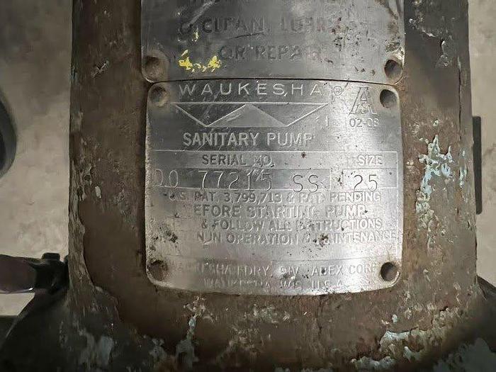 Used Waukesha Size 25 Sanitary PD Pump