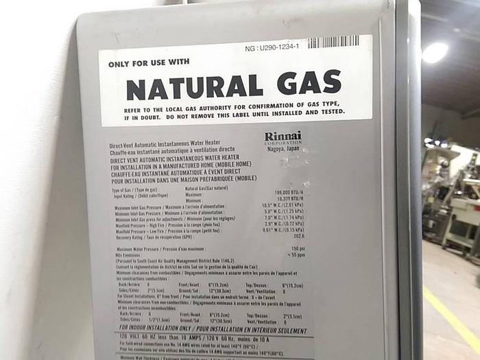 Used Rinnai Tankless Water Heater