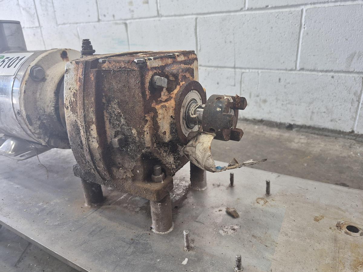 Used Teco-Westinghouse Washdown Electric Motor w/ Helical Inline Gearmotor