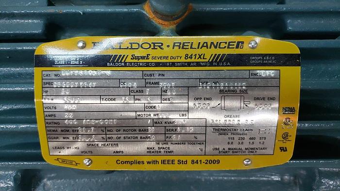 Used Baldor-Reliance 841XL 20HP SuperE Motor