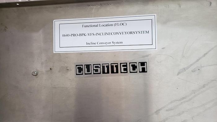 Used Custtech 60° Incline Infeed Conveyor