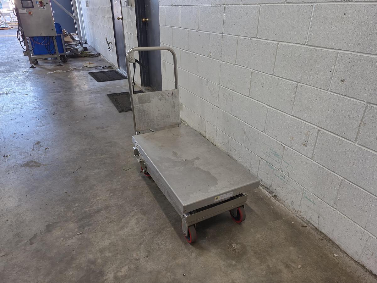 Used Stainless Steel Scissor Lift Cart