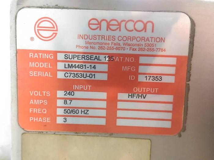 Used Enercon Super Seal 125 Induction Cap Sealer