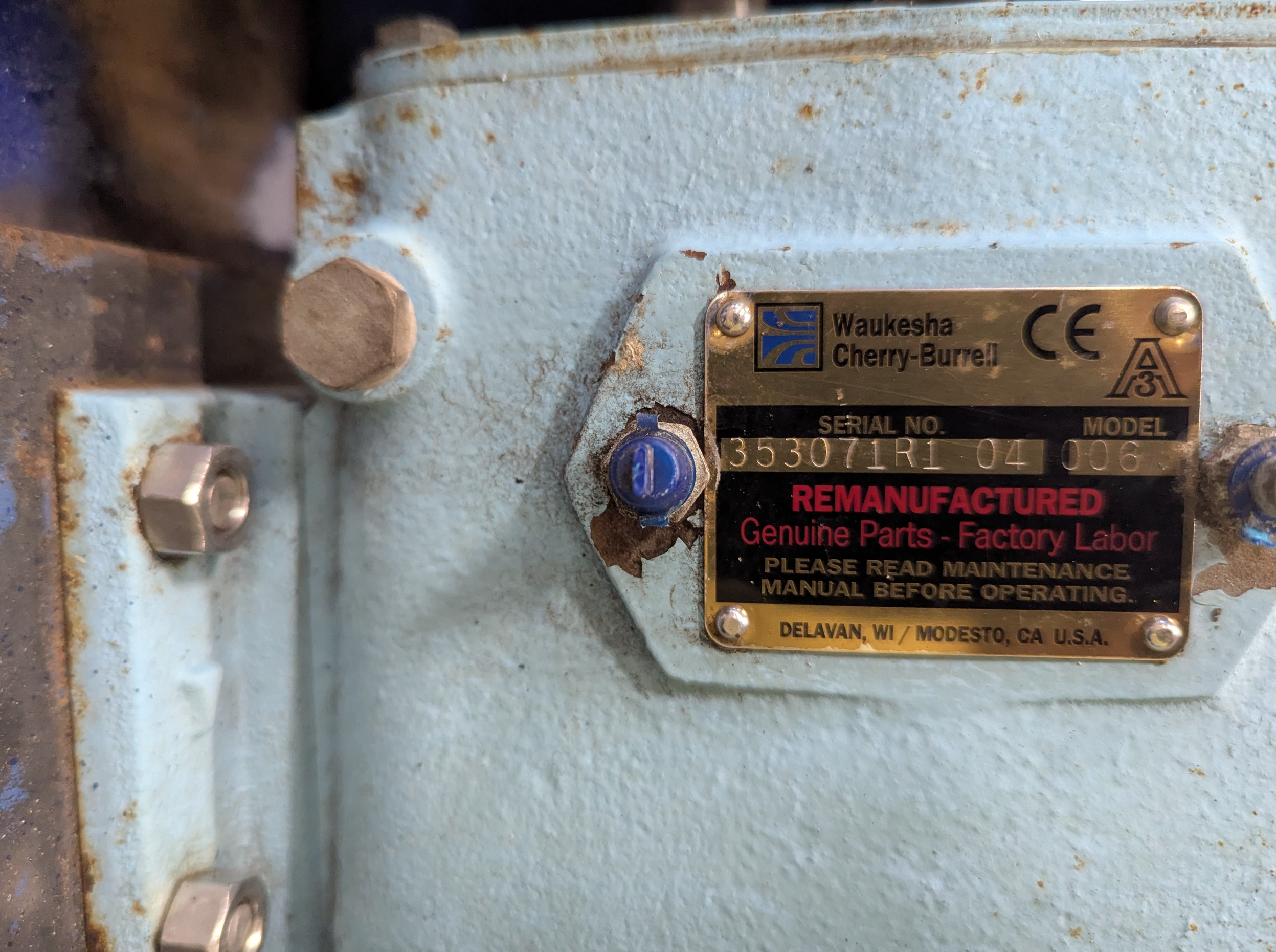 Used Waukesha 006 PD Pump