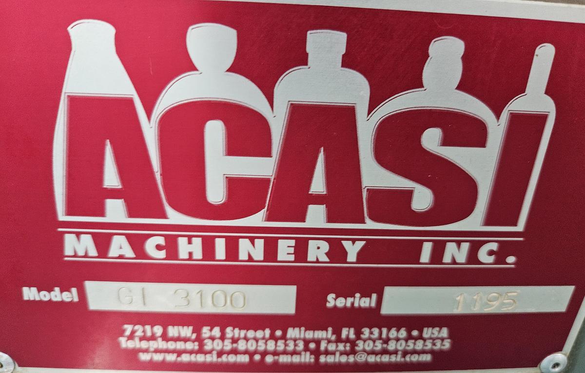 Used Acasi 12 Head Bottling Line with Capper and Labeler