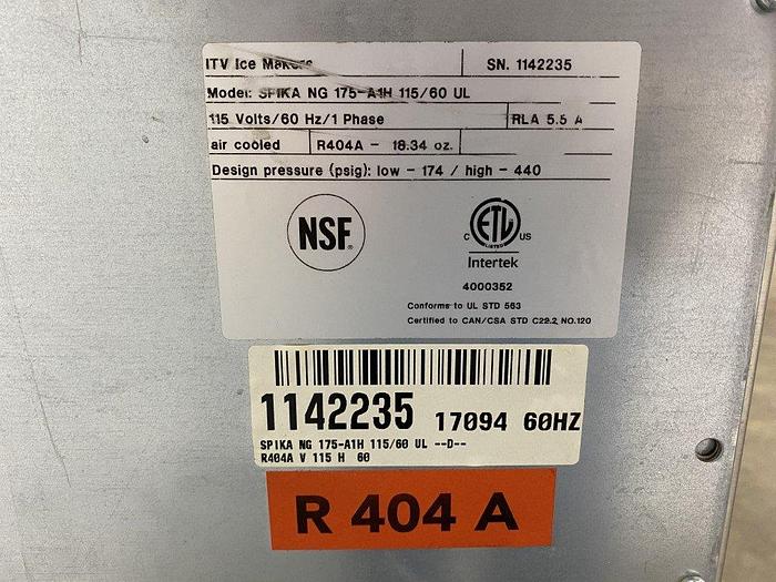 Used ITV SPIKA NG 175 A1H Ice Maker