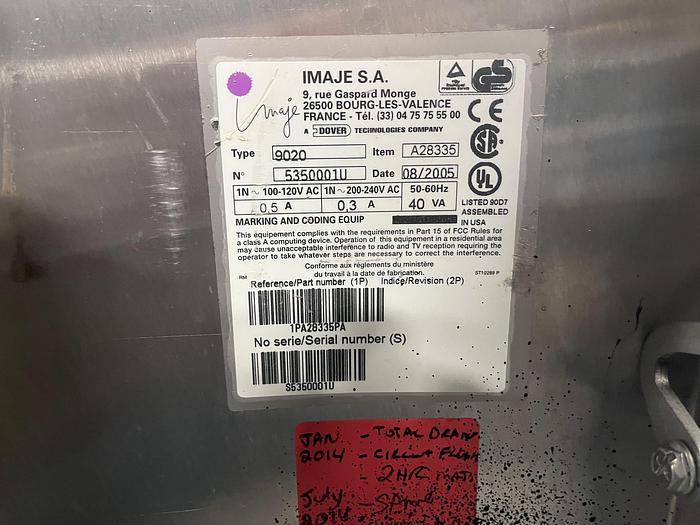 Used 2005 Markem-Imaje 9020 Inkjet Printer