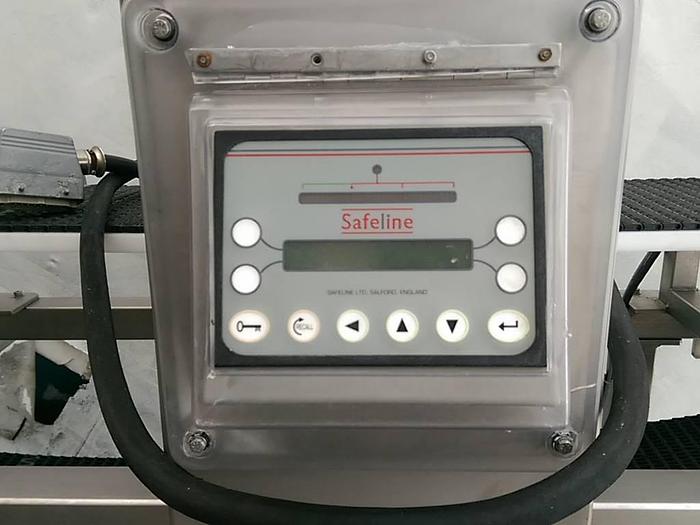 Used Safeline Metal Detector on 80" high Incline Conveyor