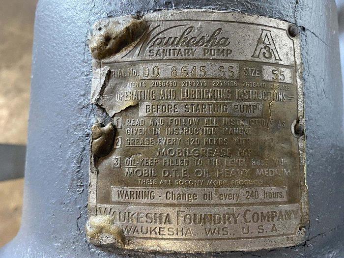 Used Waukesha 55 Sanitary PD Pump