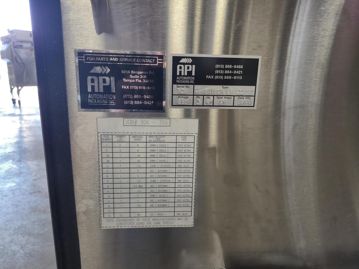 Used API VERSATech LB 22/32 L-Bar Sealer