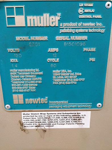 Used Muller 2201 Semi-Automatic Pallet Stretch Wrapper