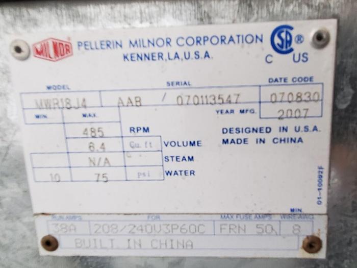 Used Pellerin Milnor MWR18J4 Commercial Washing Machine