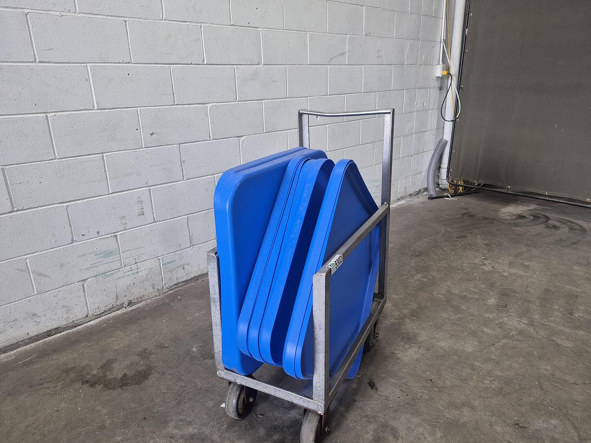 Used Stainless Steel Meat Buggy Lid Cart with Lids