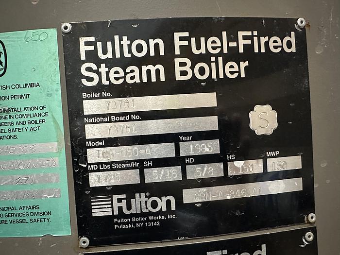 Used 50HP Fulton Boiler