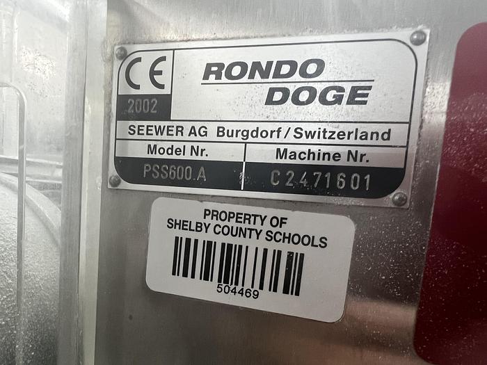 Used Rondo Smartline Bakery Die Cutting Line