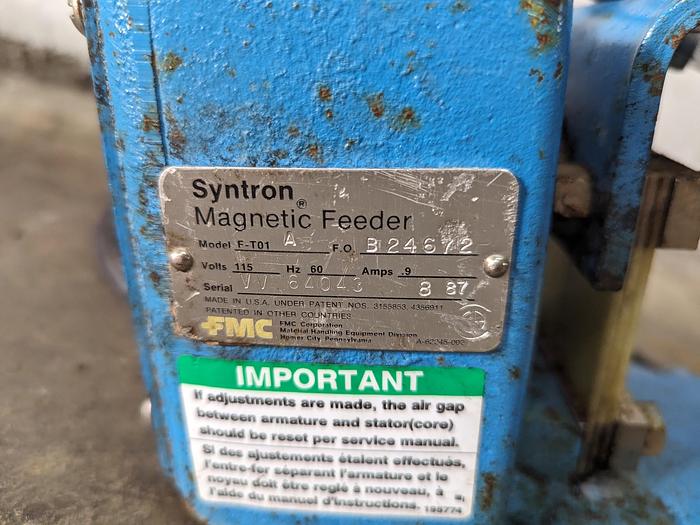 Used Syntron FT01A Magnetic Vibratory Feeder