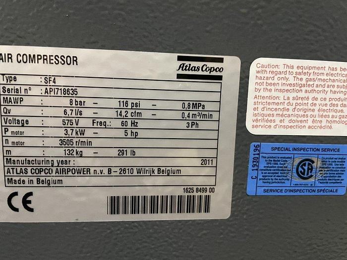 Used Atlas Copco SF4 Air Compressor