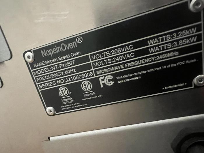 Used Nopein Electric Speed Oven NT-ProSiT
