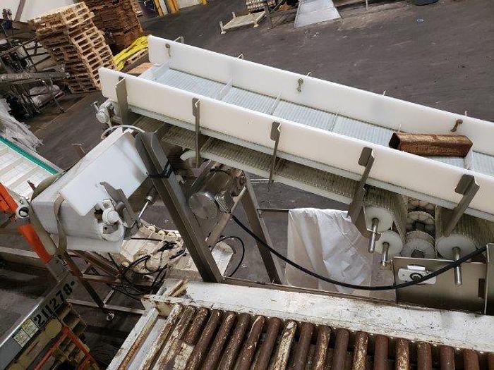 Used Cleated Incline Conveyor with Diverter Conveyor