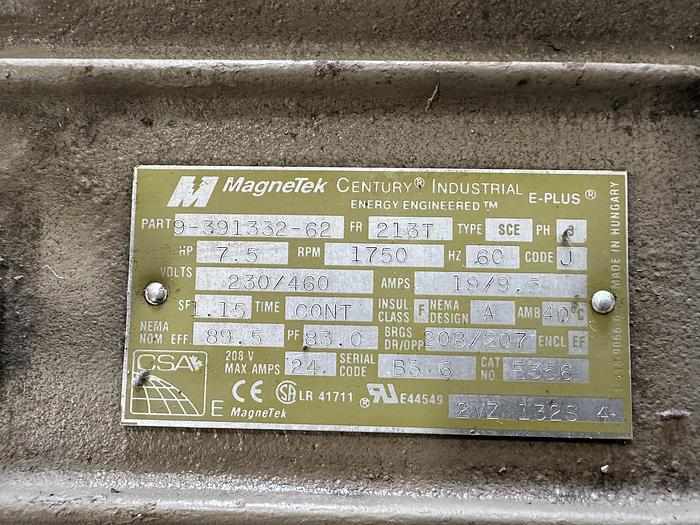 Used MagneTek 7.5HP Motor