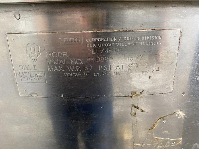 Used Groen DEE/4-60 Jacketed Steam Kettle