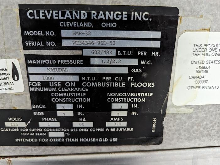 Used Cleveland Rotisserie Oven BMR-32