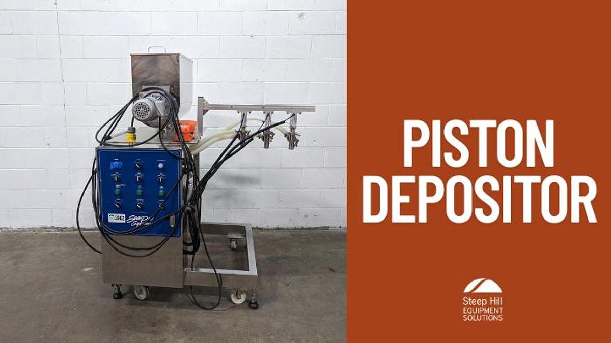 Used SeaPro 3 Lane Piston Depositor with Agitated Hopper