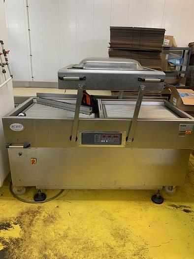 Used Double Chamber Vacuum Packager with Dip Tank