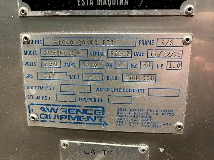 Used Lawrence Micro Combi III Corn Tortilla Line