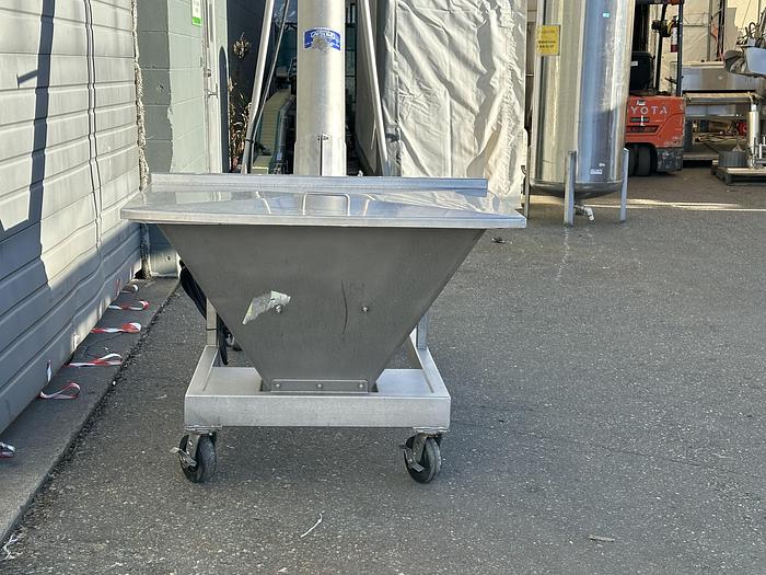 Used Incline Auger Conveyor with Hopper