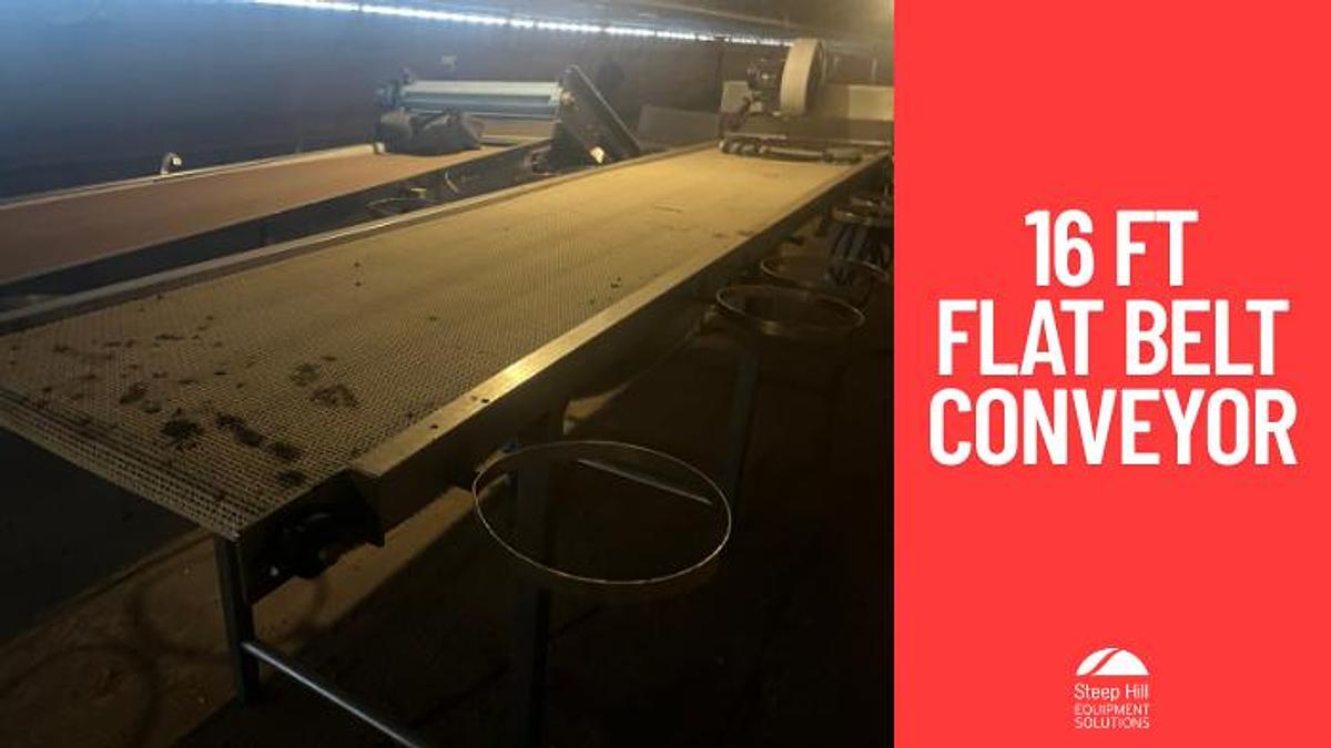 Used 16ft Modular Belt Conveyor with Air Knife