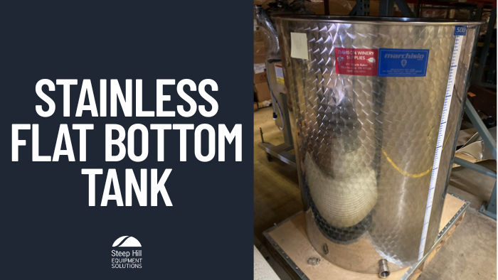 Used Marchisio 500L Stainless Flat Bottom Tank