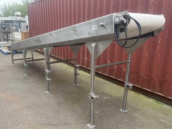 Used ABM 20'L Inclined Flat-Belt Conveyor