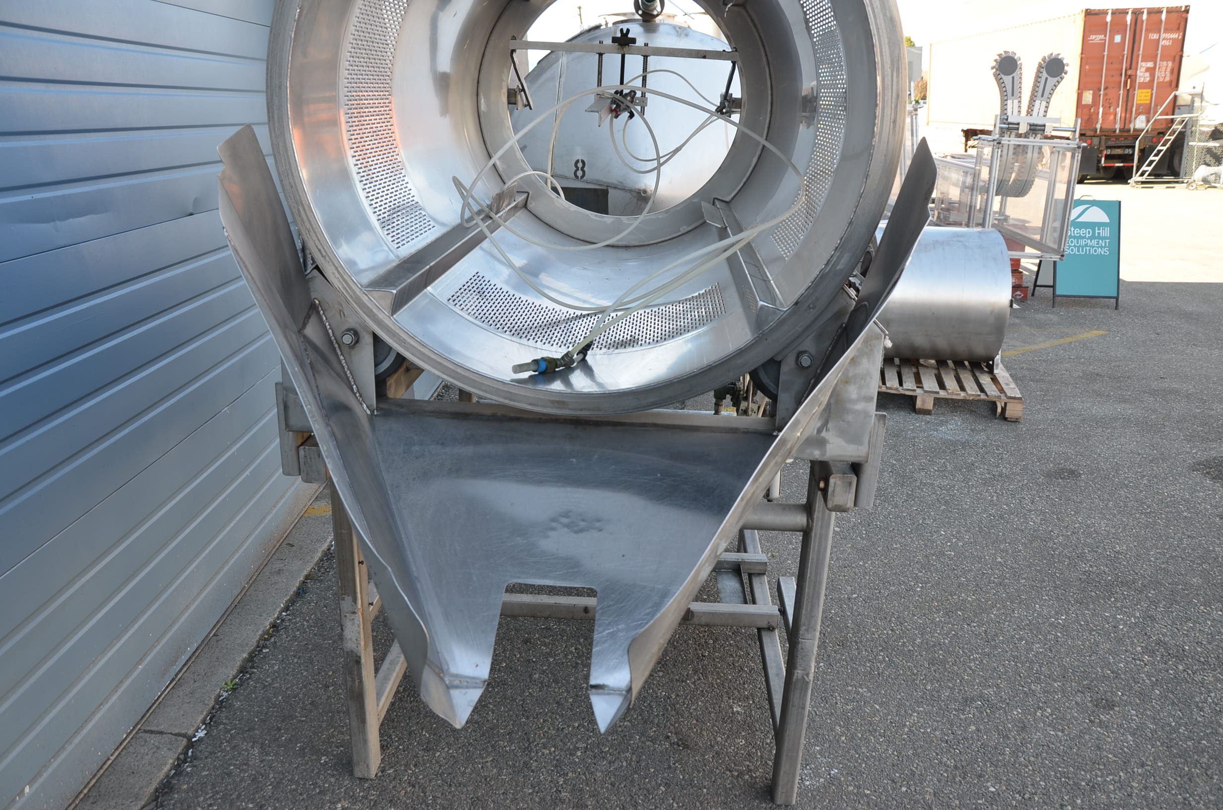 Used Berry Tumbler with Sprayer Coater