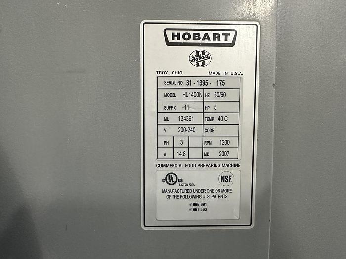 Used Hobart Legacy 140 Qt. Planetary Mixer