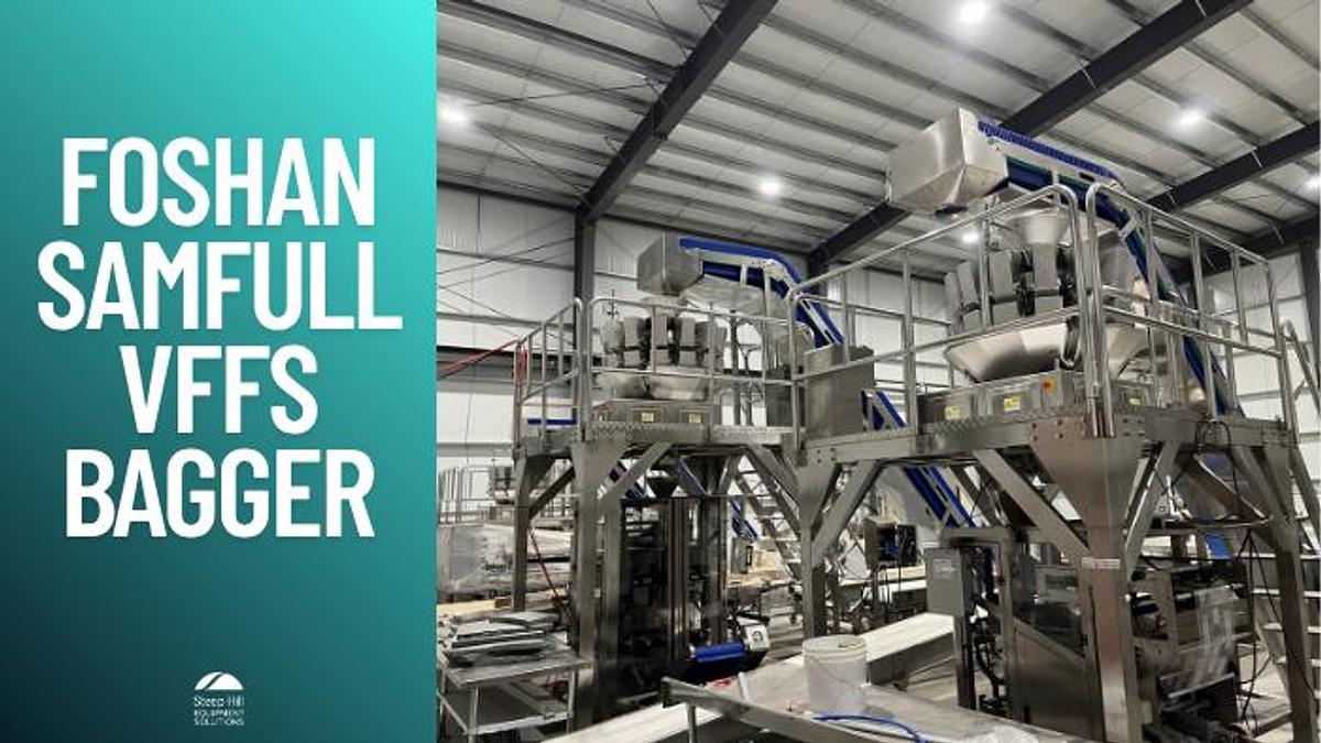 Used Foshan Samfull Packaging Machine with Z-Style Conveyors, Multihead Scales, Mezzanine and Bagger