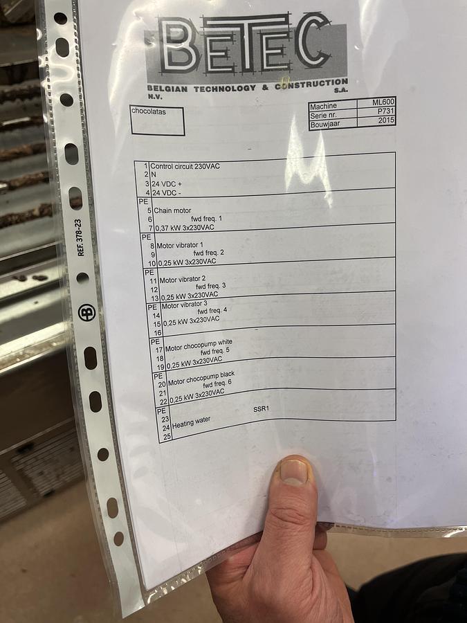 Used Betec Chocolate Tempering & Enrobing Machine