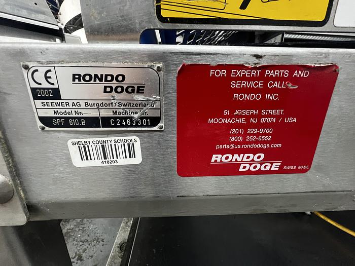 Used Rondo Smartline Bakery Die Cutting Line