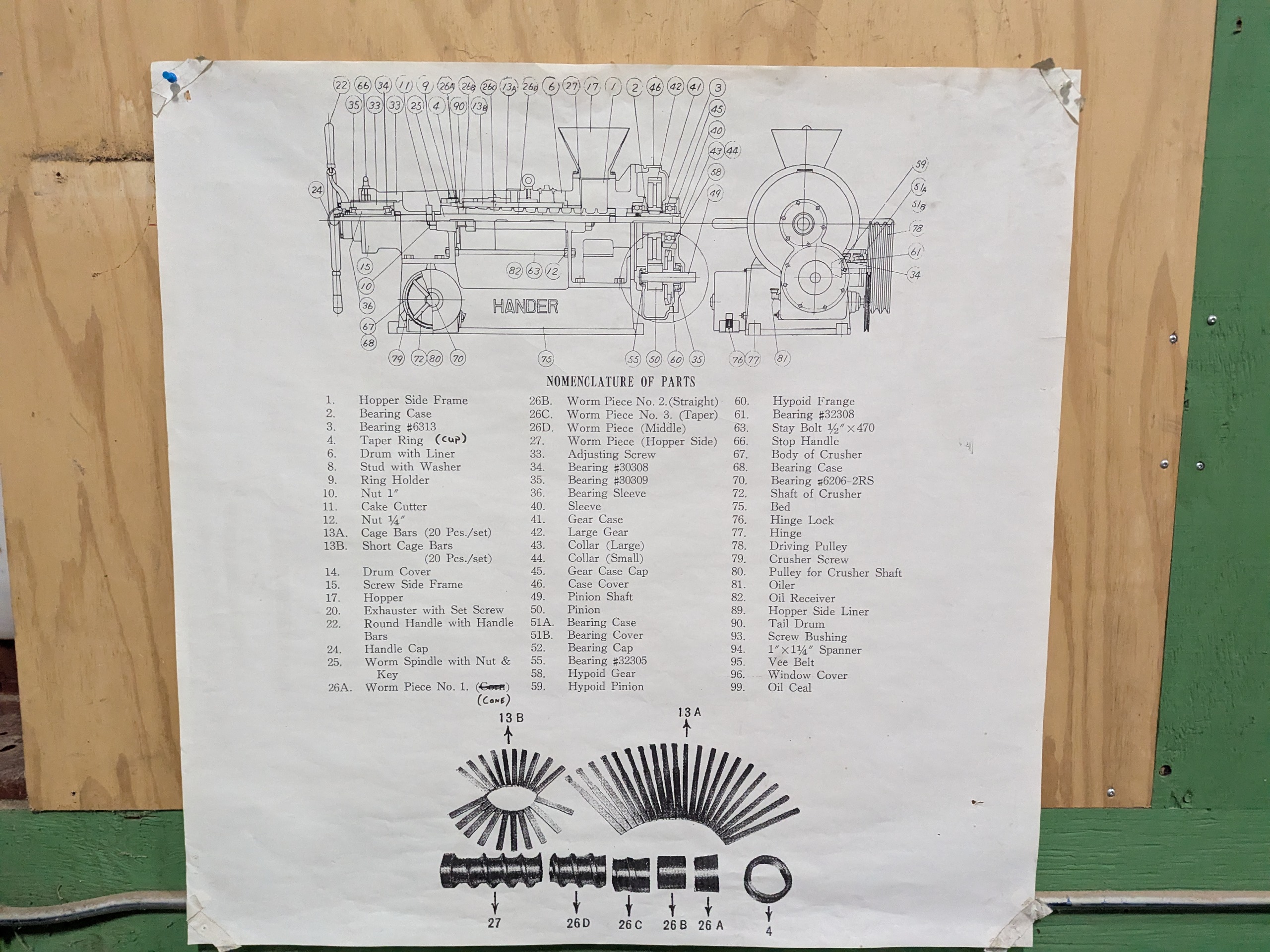 Used Hander Screw Press with Parts
